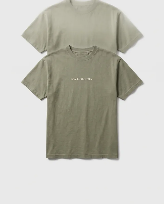Tee-shirt sauge, print poitrine here for the coffee