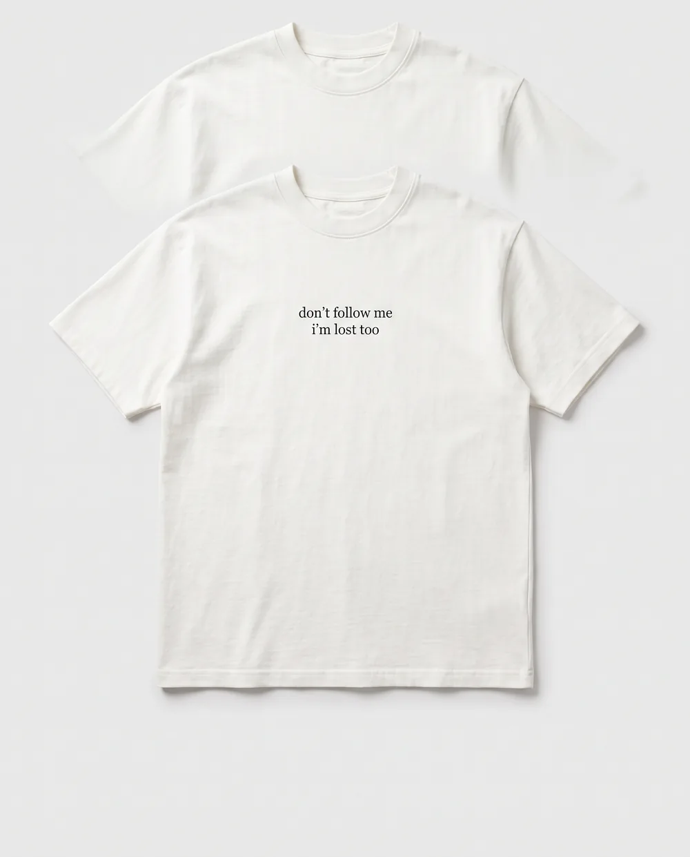 Tee-shirt craie, print poitrine don't follow me i'm lost too