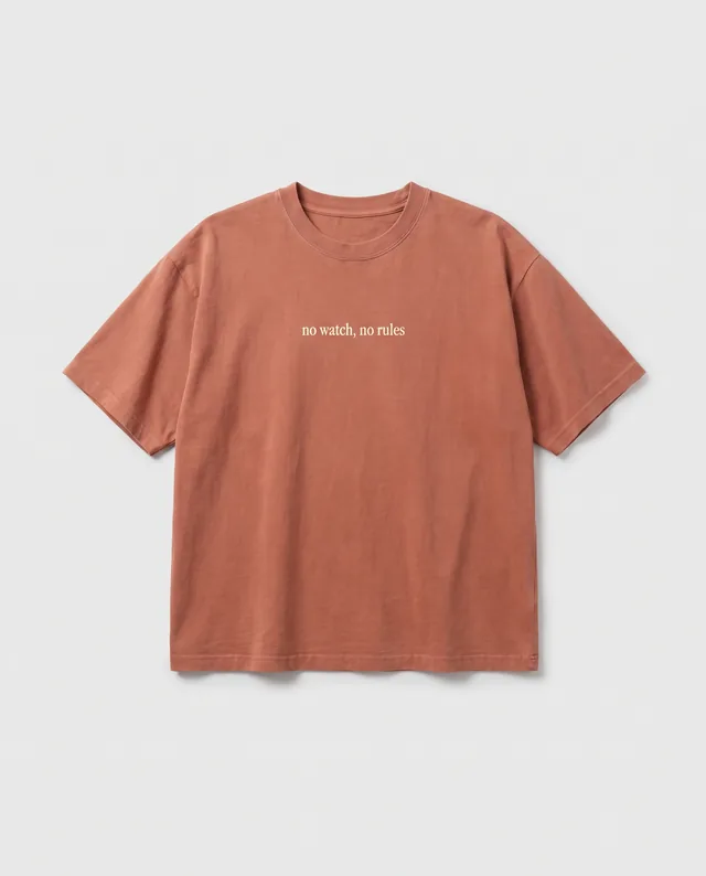 Tee-shirt terre cuite, print poitrine no watch, no rules